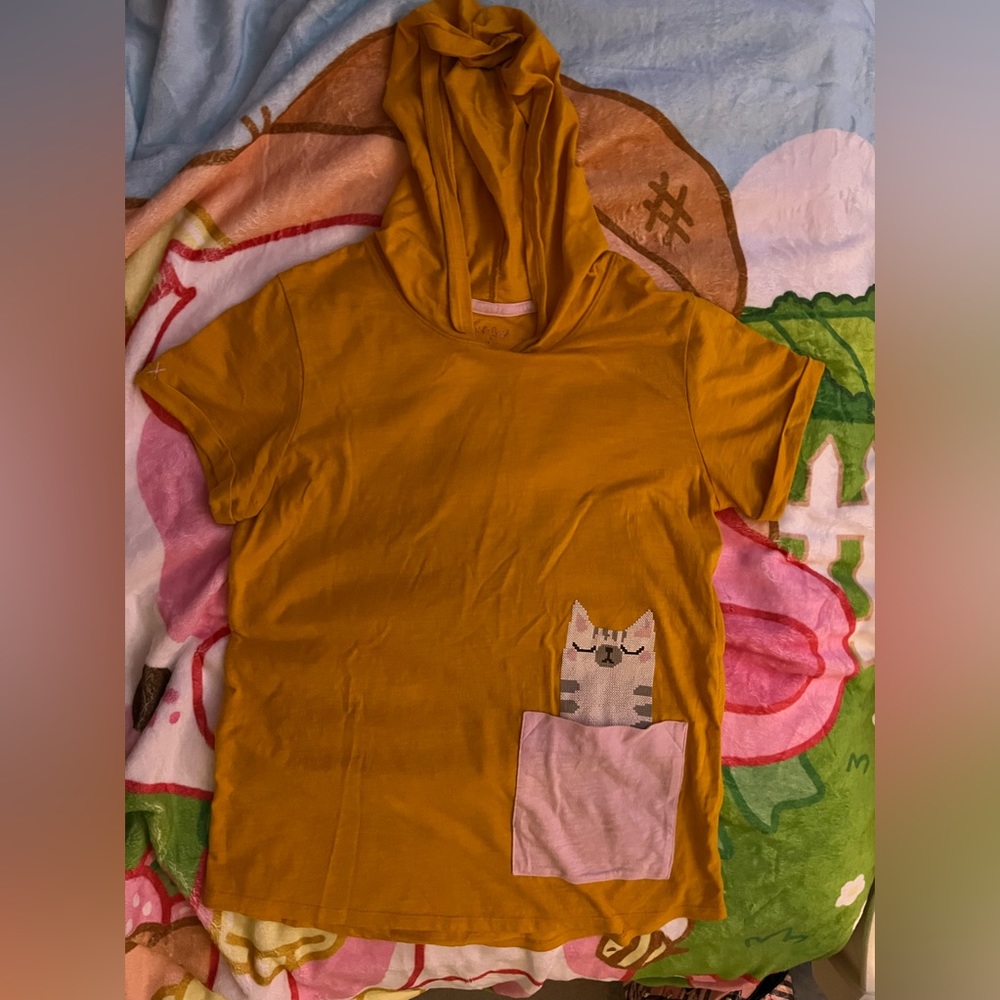 Orange Cat T Shirt Hoodie